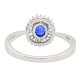 Natural Sapphire Diamond Engagement Ring 14Kt White Gold