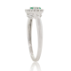 14Kt White Gold, Natural Emerald Diamond Right Hand Ring 