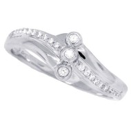 Cubic Zirconia Three Stone Fashion Ring Sterling Silver