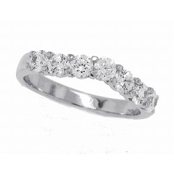 Cubic Zirconia Womens's Wedding Band Sterling Silver 