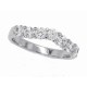 Cubic Zirconia Womens's Wedding Band Sterling Silver 