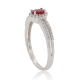 Ruby and Diamond Right Hand Ring 14Kt White Gold