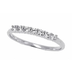 7 Stone Cubic Zirconia Wedding Band Sterling Silver 0.28ct