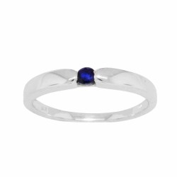 Lab Created Sapphire Birthstone Ring in Sterling Silver