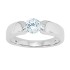 Cubic Zirconia Solitaire Band Ring in Sterling Silver