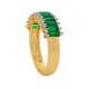 Natural Emerald Diamond Baguette Band 14Kt Yellow Gold