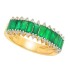 Natural Emerald Diamond Baguette Band 14Kt Yellow Gold