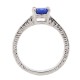 Natural Sapphire Diamond Engagement Ring in 14Kt White Gold