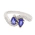 Blue Sapphire and Diamond Ring in 14kt White Gold  