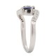 Blue Sapphire and Diamond Ring in 14kt White Gold  