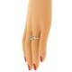 Genuine Emerald Diamond Heart Ring 10Kt White Gold
