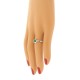 Genuine Emerald Diamond Heart Ring 10Kt White Gold