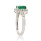 Emerald Cut Emerald Diamond Halo Engagement Ring 14Kt Gold