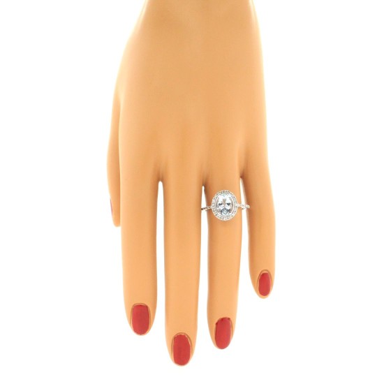 Aquamarine Diamond Engagement Ring 10Kt Yellow Gold