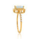 Emerald Cut Aquamarine Diamond Engagement Ring 10kt Gold