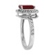 Emerald Cut Ruby Diamond Ring 18Kt White Gold (FGH/VS)