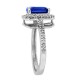 Emerald Cut Sapphire Diamond Ring 18Kt White Gold (FGH/VS)