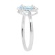 Aquamarine and Diamond Three Stone Ring 14Kt White Gold