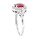 Ruby Diamond Halo Engagement Ring 14Kt Gold July Birthstone