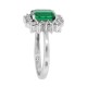 Emerald Cut Lab Created Emerald CZ Engagement Ring Sterling Silver