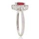 Natural Ruby and Diamond Engagement Ring 14Kt White Gold 