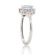 Emerald Cut Aquamarine Diamond Right Hand Ring 10Kt Gold 