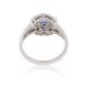 Blue Sapphire Diamond Engagement Ring in 14Kt White Gold