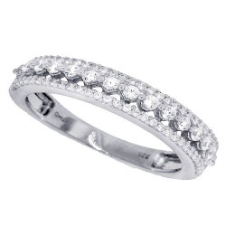 Cubic Zirconia Anniversary Band Sterling Silver 
