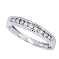 Womens Diamond Band Sterling Silver, Channel Set, 0.10cttw
