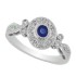 Sapphire and Diamond Engagement Ring 14Kt Gold, Pave Set