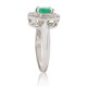 Genuine Emerald Diamond Engagement Ring 14Kt White Gold