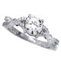 Cubic Zirconia Solitaire Engagement Ring Sterling Silver 