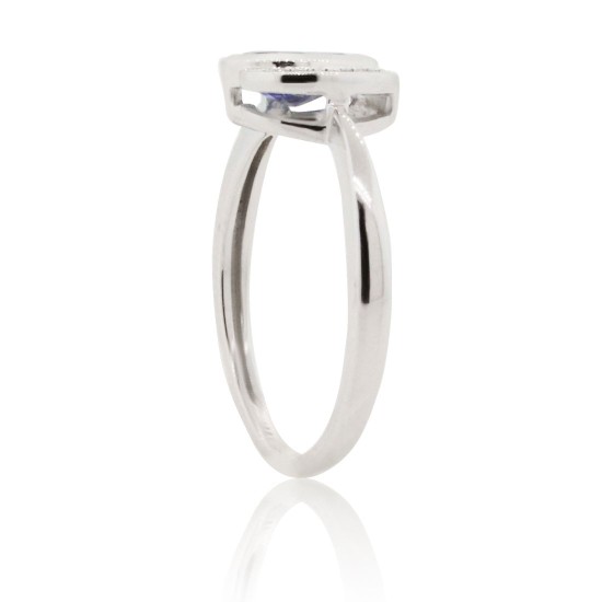 Natural  Sapphire and Diamond Ring in 14kt White Gold  