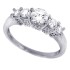 Cubic Zirconia 5 Stone Diamond Engagement Ring Sterling Silver