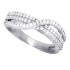 Cubic Zirconia Right Hand Band Sterling Silver Rhodium Plated