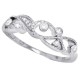 Cubic Zirconia Right Hand Band Sterling Silver Rhodium Plated