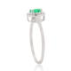 Emerald And Diamond Halo Ring in 10kt White Gold  