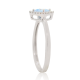 10Kt White Gold Aquamarine and Diamond Ring Princess Cut 