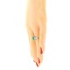10Kt White Gold Emerald Diamond Three Stone Ring Emerald Cut 