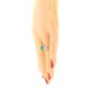 Emerald and Diamond Three Stone Ring 14Kt Gold Emerald Cut 