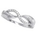 Right Hand Cubic Zirconia Band Rhodium Over Sterling Silver