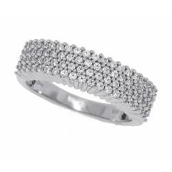 Cubic Zirconia Wedding Band Sterling Silver 