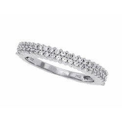 Cubic Zirconia Wedding Band Sterling Silver 