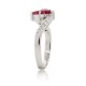 14kt White Gold Pear Shaped Ruby and Diamond Ring  