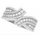 Cubic Zirconia Wide Fashion Band Sterling Silver 