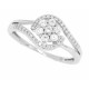 Cubic Zirconia Cluster Fashion Ring Sterling Silver 