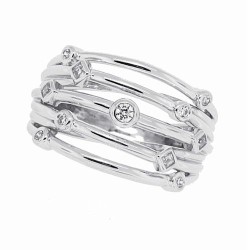 Cubic Zirconia Women's Fashion Ring Sterling Silver 