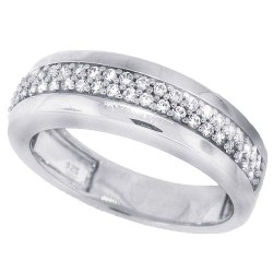 Cubic Zirconia Wedding Band Sterling Silver 