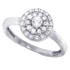 Double Halo CZ Solitaire Engagement Ring Sterling Silver 