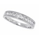 Cubic Zirconia Wedding Band Sterling Silver Milgrain